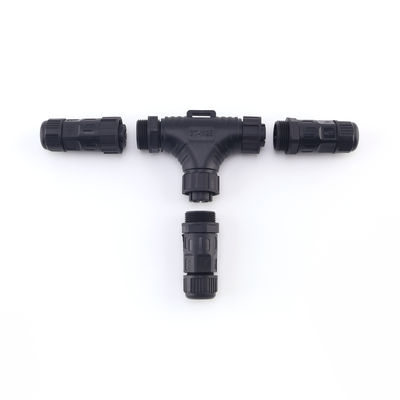 Giá nhà máy IP68 3 Ways M25 Waterproof Panel Mount Connector T Shape Male Female Outdoor Waterproof Cable Connectors